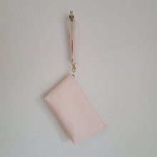 Load image into Gallery viewer, Denim Pouch Wristlet Peach
