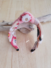 Load image into Gallery viewer, Embroidered Knot Headband Pink &amp; Red
